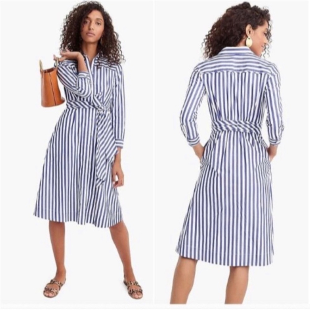 J.Crew striped shirt dress